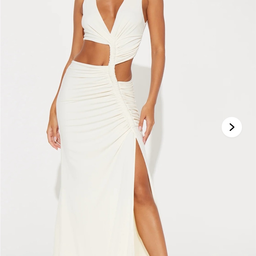 Fashion Nova Classic Cream Maxi Dress